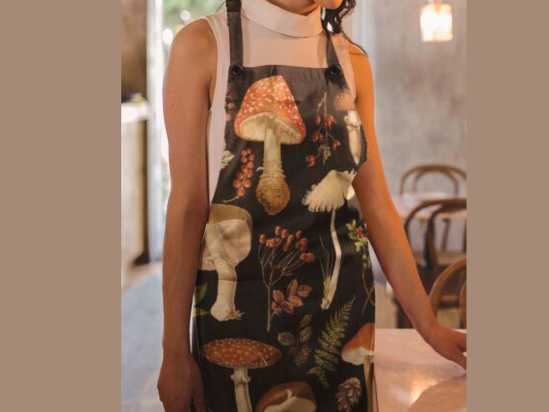 Mushroom Apron Mushroom Decor Aprons for Women Cooking Etsy