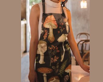Mushroom Apron, Mushroom Decor, Aprons for Women, Cooking Apron, Apron for Women, Apron for Men, Baking Apron, Mushroom Gifts, Baking Gifts