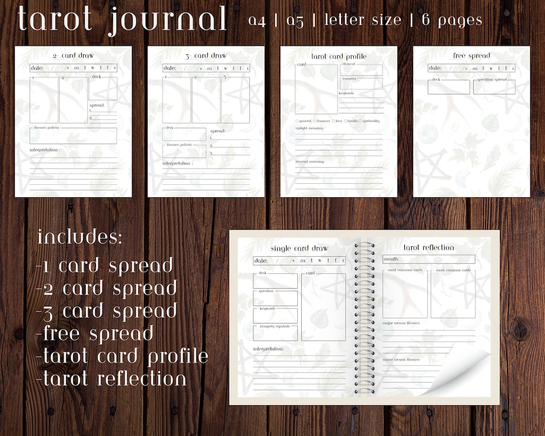Tarot Journal Printable, Tarot Spread Sheets, Tarot Reading, Witchcraft ...