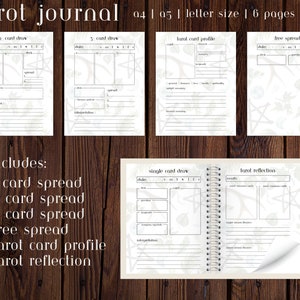 Tarot Journal Printable, Tarot Spread Sheets, Tarot lesen, Hexerei Zubehör, Hexen Journal, Digital Grimoire, Hexe Printables, 3 Größen