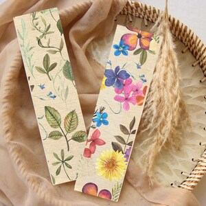 Printable Bookmarks, Flowers Bookmark, Digital Bookmarks, Set of 4 Bookmarks, Floral Bookmarks, Wildflower Bookmark, Floral Book Mark