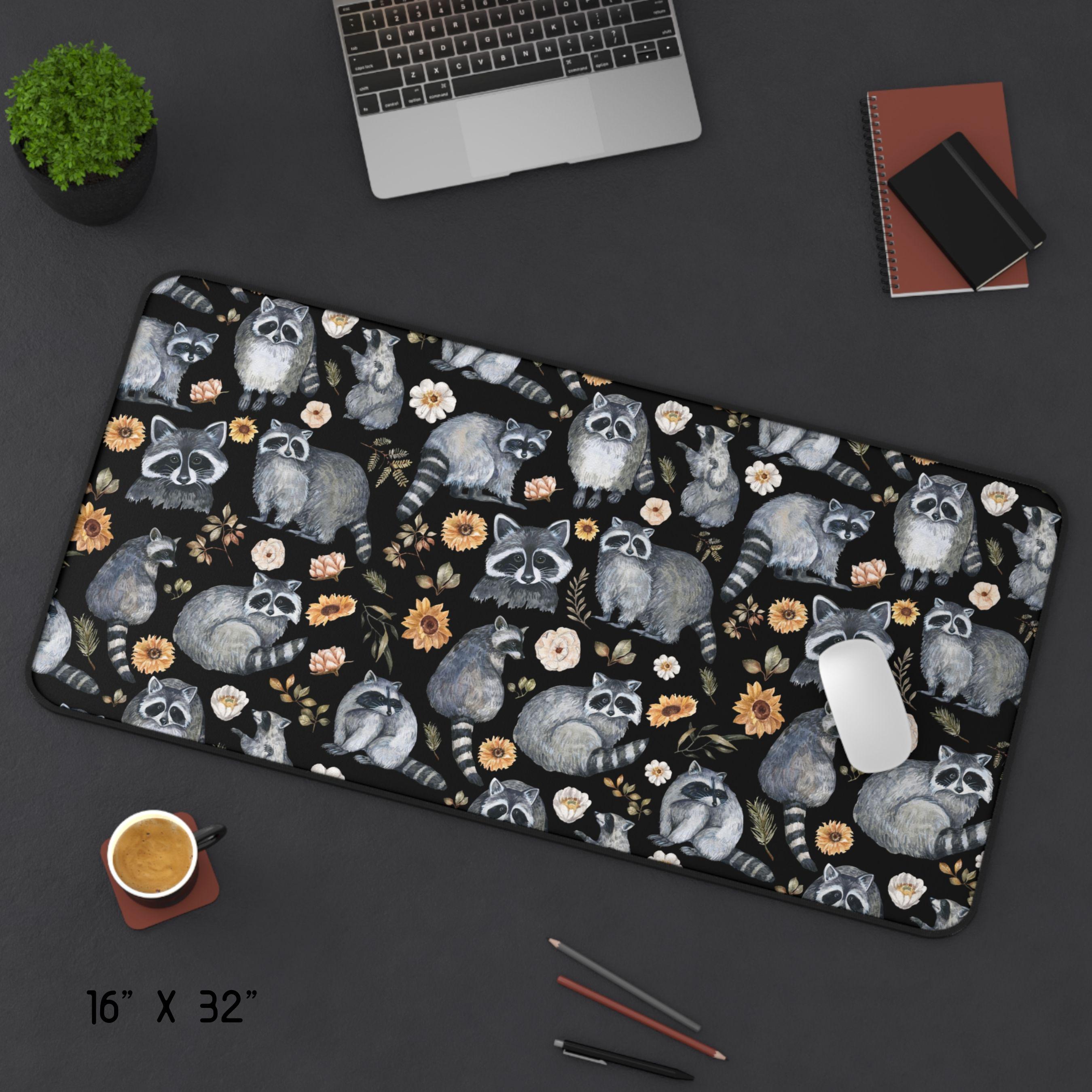 Desk Racoons Raccoon Desk Mat, Cute Raccoons Desk Decor, Woodland Animals Mouse Pad ...