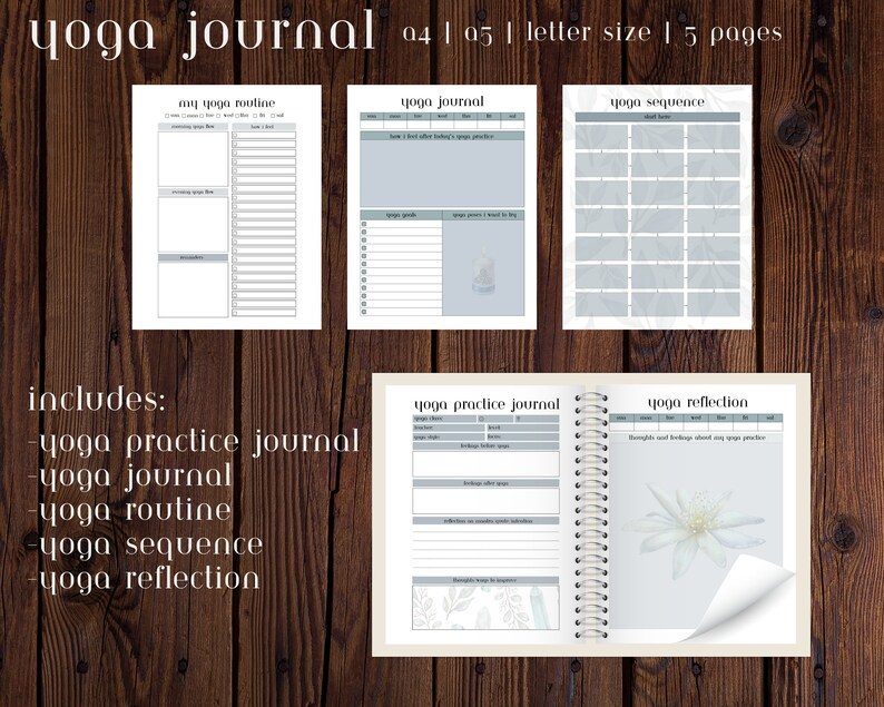 Yoga Routine On Paper Yoga Journal Printable, Yoga Printable, Yoga Journal Digital, Printable ...