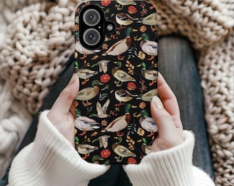 Vintage Duck iPhone Case, Floral Duck Phone Case,  Bird Watcher Gift, iPhone 16 15 14 13 12 11 Pro Max, Cottagecore Phone Case, iPhone Case