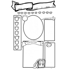 RPG Character Sheet Digital Dowload