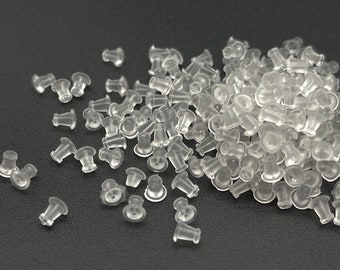 50, 100 or 200 Earring Backs, Clear Earring Backs, Rubber Earring Backs, Silicone Earring Backs, Earring Nuts, Dome Earring Backs, Posts