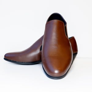 Handmade Brown Leather Oxford Shoes – Durable Thermo Sole