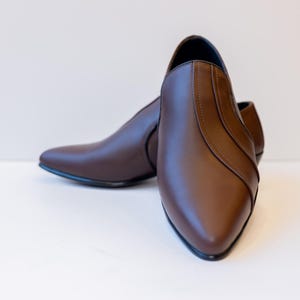 Handmade Brown Leather Oxford Shoes, Men's Dress Shoes