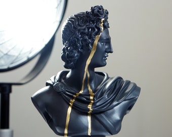 20 pouces Apollo Dieu Statue Buste grec Sculpture contemporaine