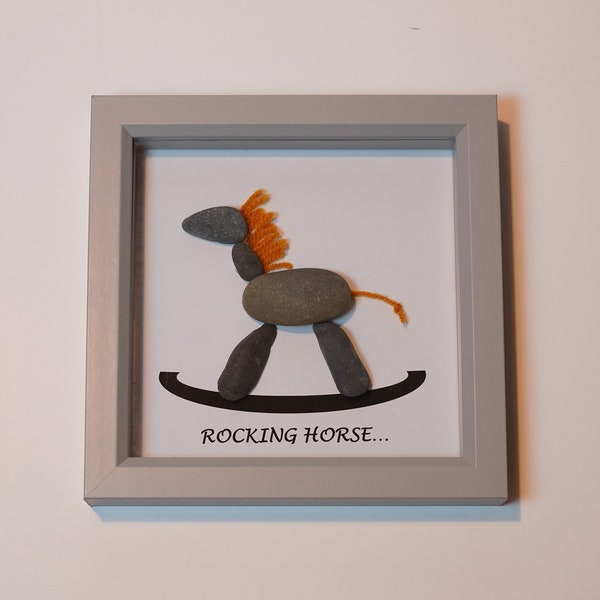 Medium Stone Art Picture - Rocking Horse