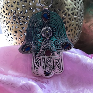Berber Silver Hamsa, Large Hamsa Wall Decor, Hamsa Silver Wall Hanging, Hamsa Wall Hanging, Large Hamsa, Hamsa Da Cultural Symbol, Gifts