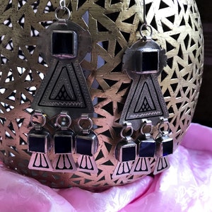 Beautiful ethnic earrings, vintage tribal earrings, Moroccan earrings, Berber jewelry, boho earrings, handmade earrings.