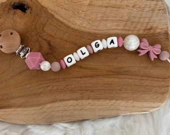Personalized silicone pacifier clip