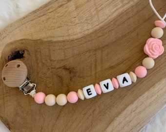 Personalized silicone pacifier clip