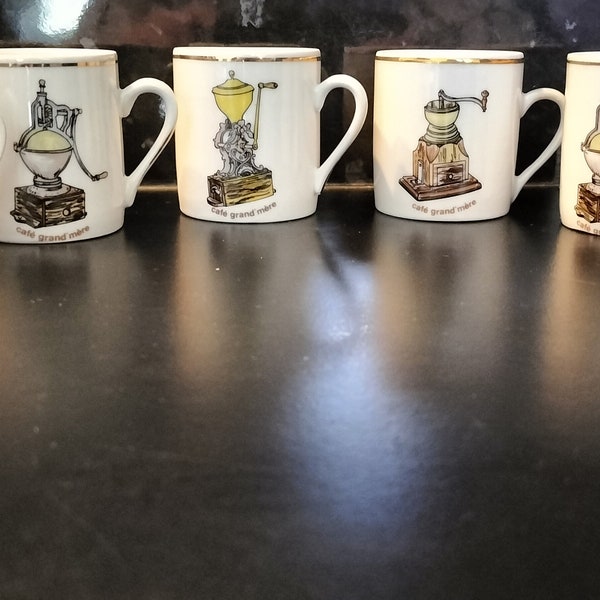 Ensemble de 6tasses en porcelaine de Chauvigny