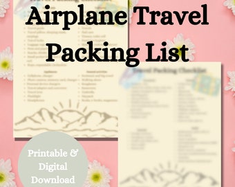 Travel Checklist, Airplane Travel, Road Trip Travel, Travel Essential Checklist, Digital Download, PDF, Travel, Checklist for Travel