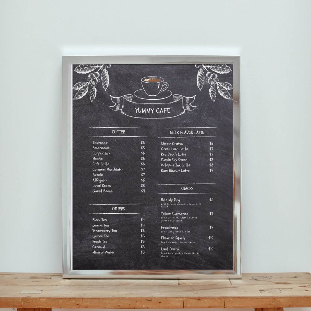 Restaurant Food Menu Template, DIY Business Menu, Customizable Menu ...