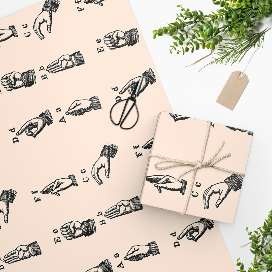 ASL Wrapping Paper ASL Gifts ASL Alphabet Deaf Pride Deaf Etsy