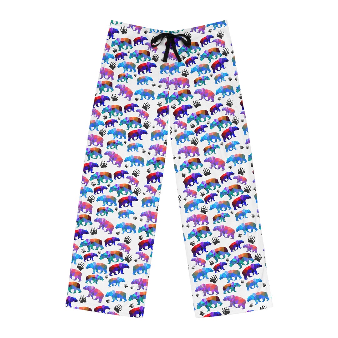 Custom Pajama Pants Mens PJ Pants Polar Bears Rainbow Etsy