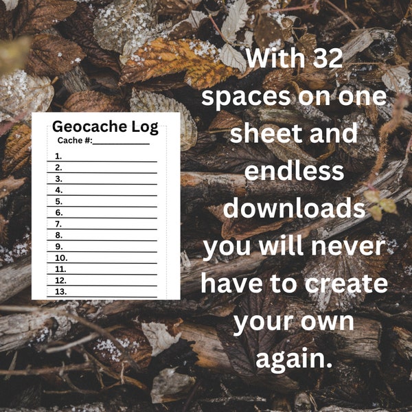 Geocaching Logbuch, Geocache Logbuch, Geocache, Geocaching, GPS, Schatzsuche, digitaler Download, PDF, PNG