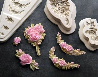 DIY floral Silicone Molds for Chocolate Paste and Fondant Cake Border Creation and Decorating Tools Baking Cake Parties