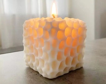 Stampo cubo strutturato, stampo per candele con cavità alveare, fossette in silicone, sapone per candele artigianali con stampo per candele profumate