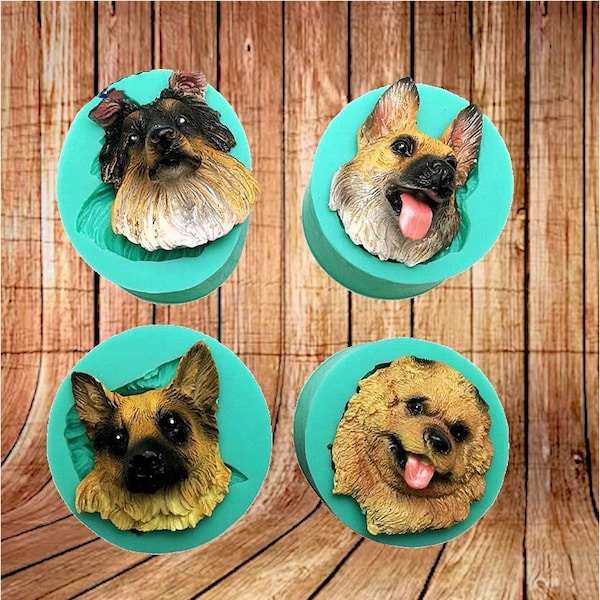 Moule Tête de chien, Colley Berger Malinois Chow Chow décoration gâteaux Fourniture  pâtisserie cuisine DY plâtre bougie