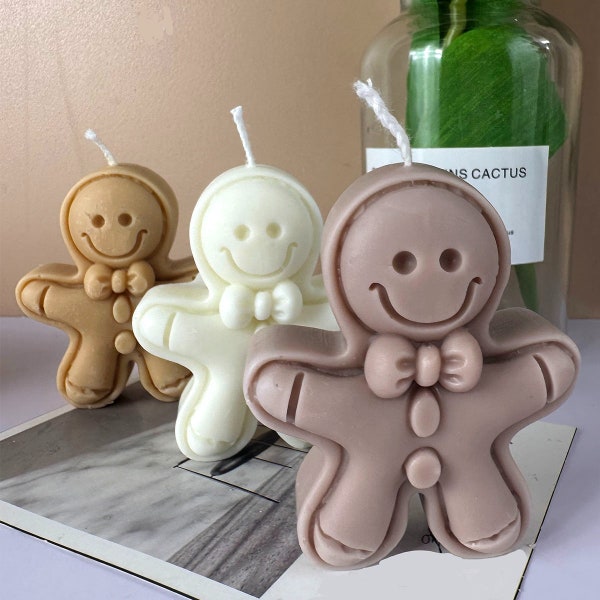 Moule en silicone Bonhomme en pain d'épice pour bricolage avec Résine, Cire, Savon. Moule Mignon gâteau au sucre, Moule biscuit de Noël