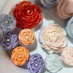 Stampo per candele di fiori di peonia, artigianato per candele, stampo per fiori di peonia in silicone 3D, stampo per fiori di candele artigianali fai-da-te immagine 7