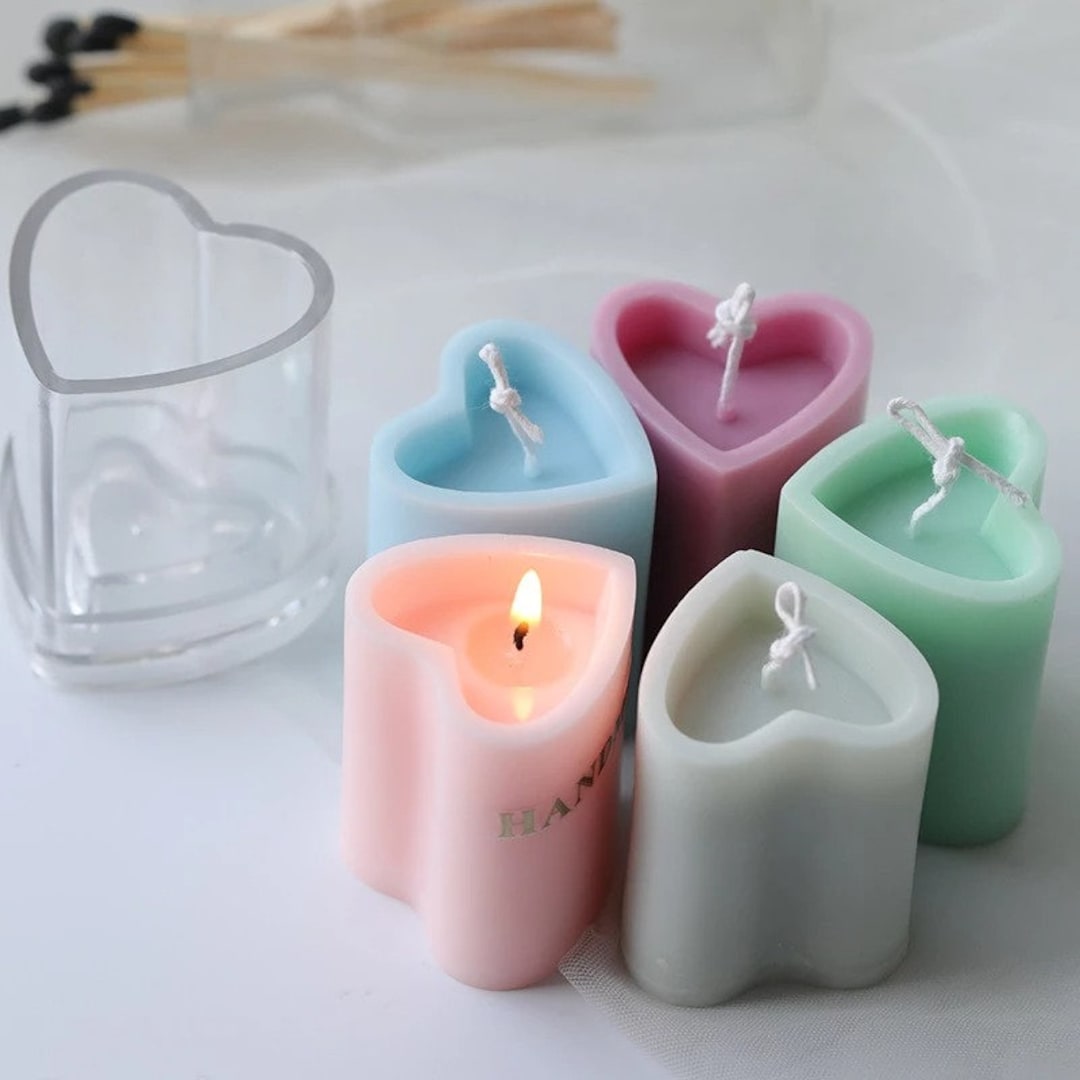 Heart Shaped Candle Mold Candle Craft Heart Mold Acrylic Etsy