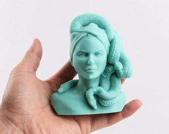 Medusa Silicone mold young woman, Girl candle craft, 3D Silicone mold Woman, Craft candle DIY