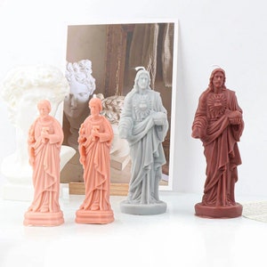 Statue mold of Jesus, Mary or Joseph for candle, plaster, resin and high quality pastry - All you need is mold