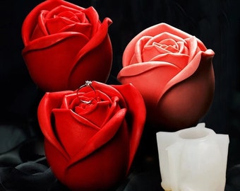 Moule à bougie en forme de fleur de Rose, Artisanat de bougie, 3D Silicone moule rosee fleur, Bricolage de bougie artisanal moule fleur
