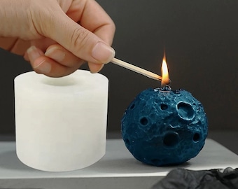 Stampo per candela lunare in silicone, stampo per candela fai-da-te con asteroide in silicone, creazione di candele e sapone fatto a mano, regalo di nozze