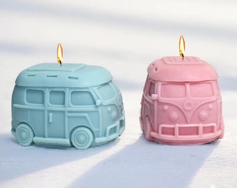 Moule Mini bus en Silicone , Artisanat de bougie et savon combi, 3D Silicone moule lingot d'or, Bricolage de bougie artisanal voiture voyage