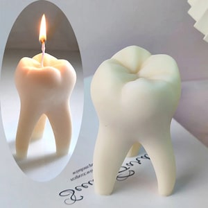 3D Tooth Shaped Silicone Candle Mold, 3D Silicone Dentist Mold, DIY and Craft Large Tooth Mold: Candle, Soap, Resin