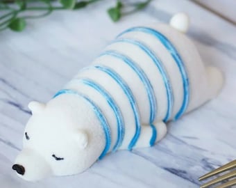 Molde de silicona Animales tumbados Oso de peluche, Oso, Foca, Hipopótamo, Conejo, Cocodrilo para vela, yeso