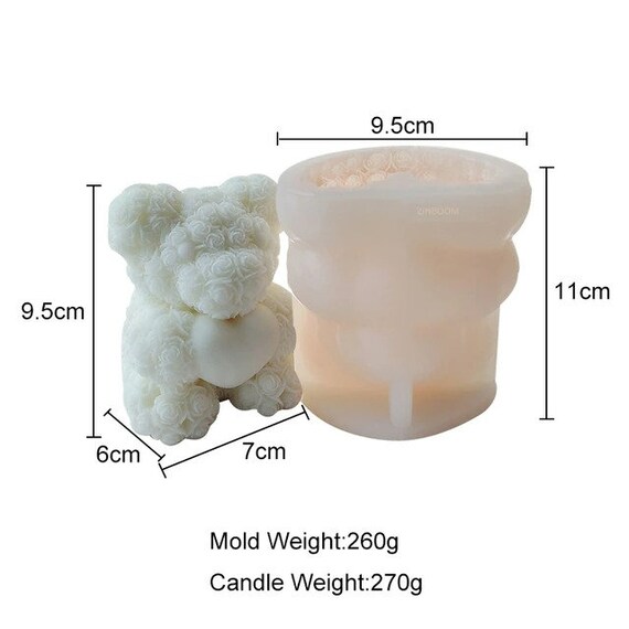 Teddy Bear Candle Mold, Bear Candle Craft , 3D Silicone Bear Mold , DIY  Teddy Bear Candle Craft 