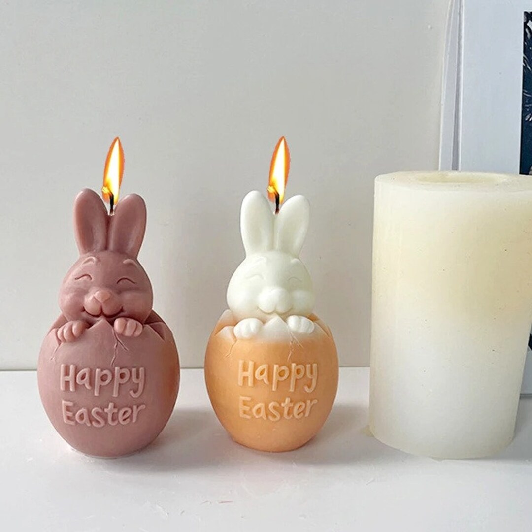 Decorated Easter Egg Silicone Mold, Oval Egg Shaped Candle Mold, Making