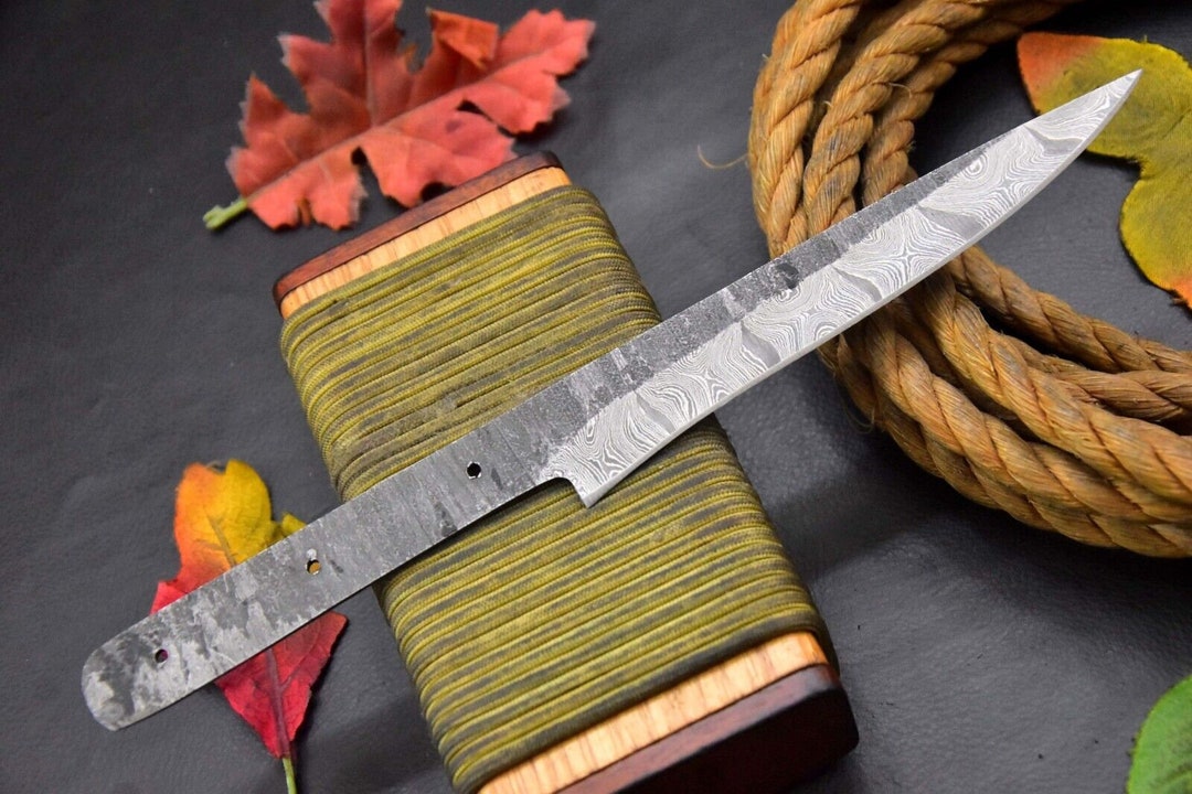 Fillet Hunting Knife Custom Handmade Damascus Steel Blank Etsy