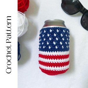 PATTERN American Flag Can Cozy | CROCHET Pattern