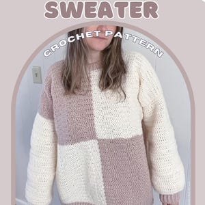 Zoey Anna Crochet Sweater Pattern | Oversized Drop Shoulder (PDF Pattern)
