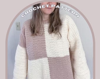 Zoey Anna Crochet Sweater Pattern | Oversized Drop Shoulder (PDF Pattern)
