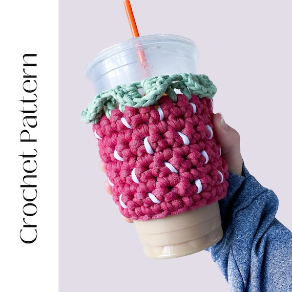 Strawberry Crochet Coffee Cozy Pattern | "Comfy Cozy" Design (PDF)