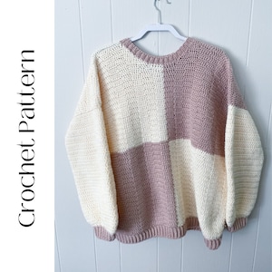 PATTERN Zoey Anna Sweater | Crochet Pattern | Drop Shoulder | PATTERN ONLY not a finished product