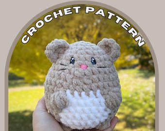 Hammy The Hamster Crochet Pattern | Amigurumi Toy (4 Colorways) (Digital Download)