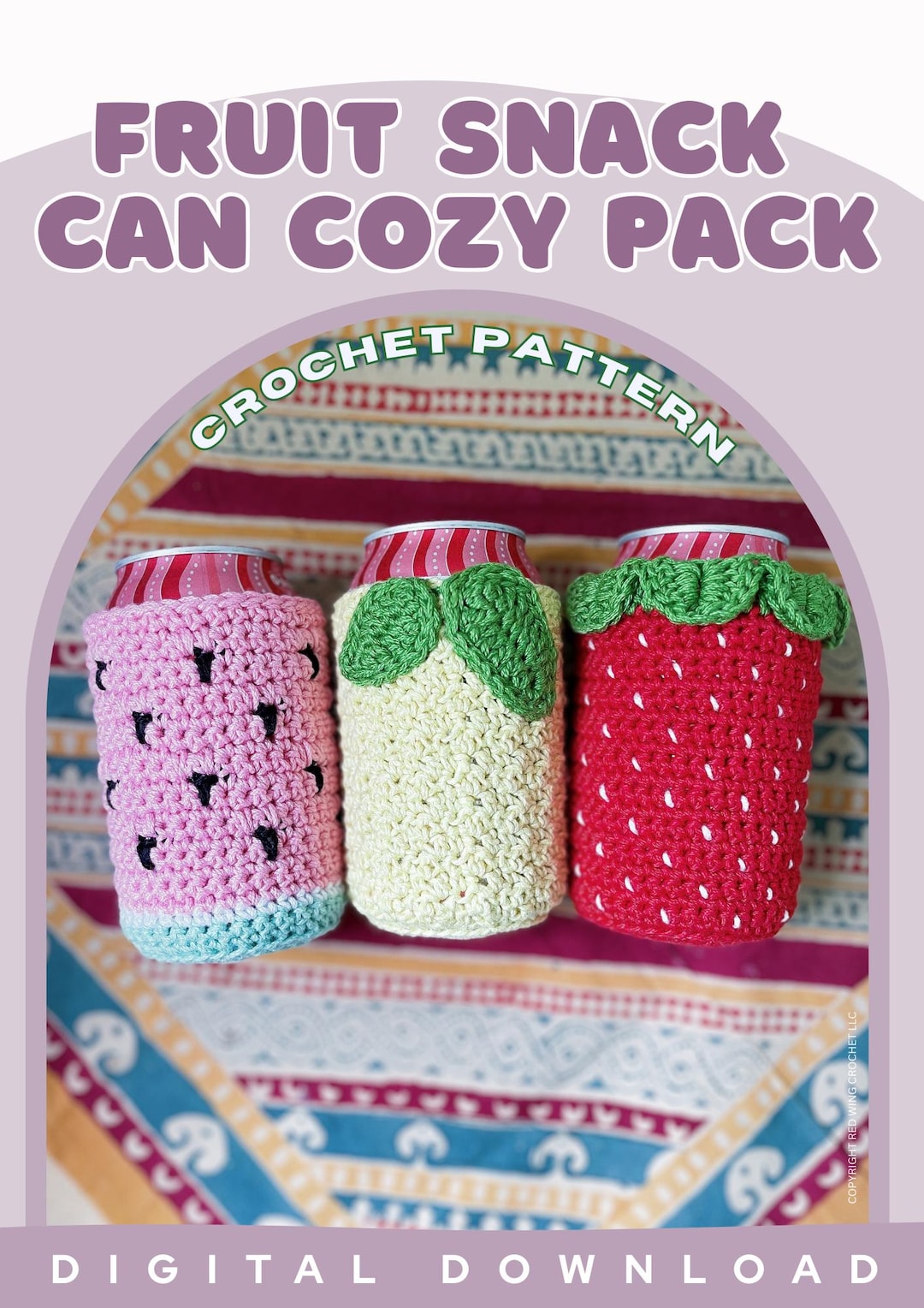 PATTERN Fruit Snack Cozy Pack | Crochet PATTERN - Etsy