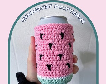 PATTERN Watermelon Crochet Can Cozy PATTERN
