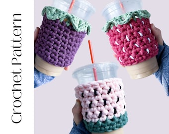Fruit Snack Crochet Cozy Pattern | Strawberry, Berry, Watermelon (PDF Download)