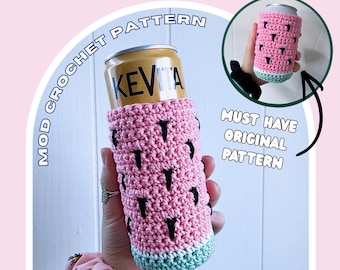 MOD PATTERN "Slim Can" Watermelon Can Cozy